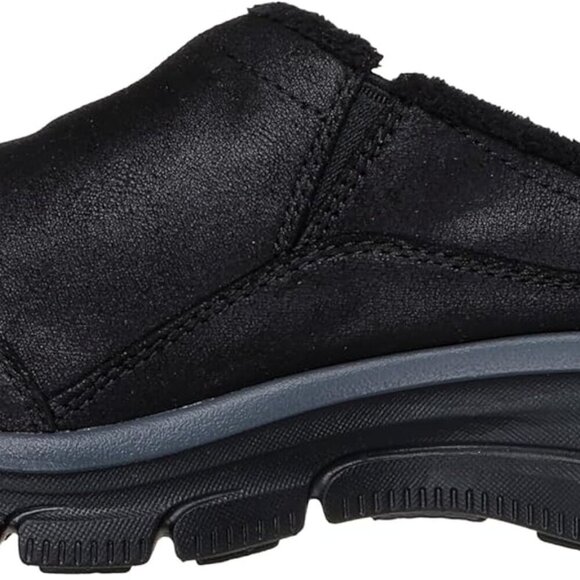 Women's Faux Leather Mule Shoes 9.5 Black Slip-On Easy Comfort Rubber Sole - Picture 5 of 6